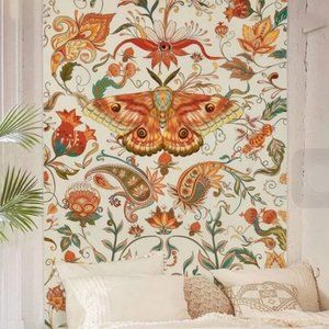 Moth Hippie Floral Wall Tapestry Wall Decor